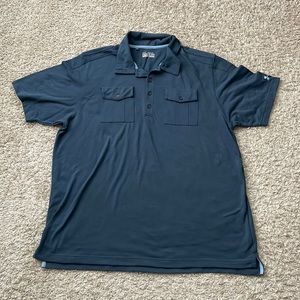 EUC Men’s Under Armour HeatGear Solid Blue Loose Short Sleeve Polo size XXL